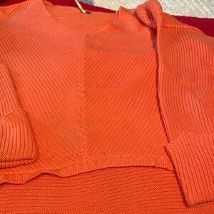 Free People Vibrant Orange Cardigan